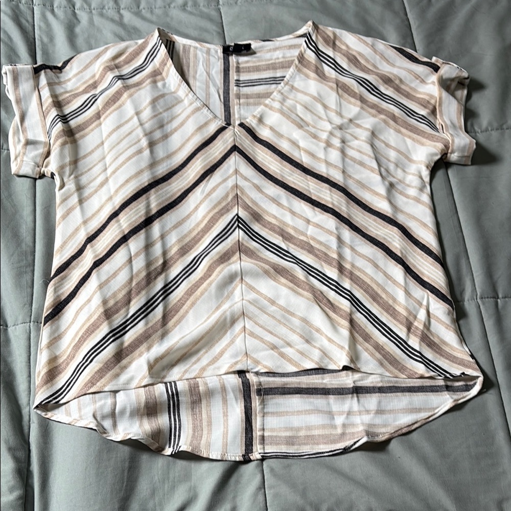 NWOT Striped Asymmetrical Blouse